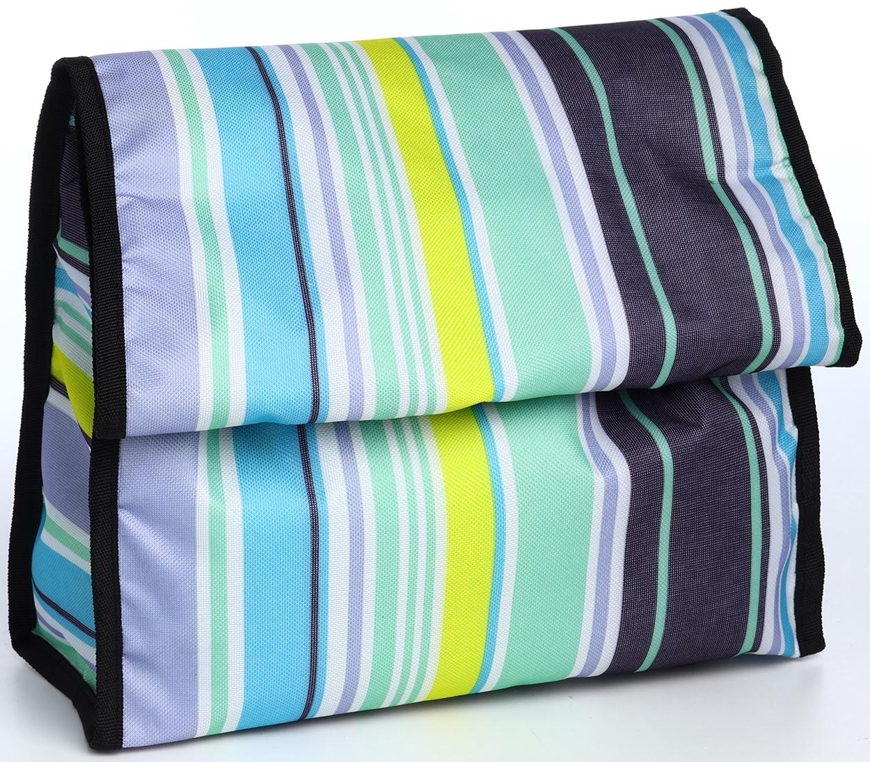 Сумка хозяйственная складная на липучке, 2 колеса, наружный карман, цвет разноцветный