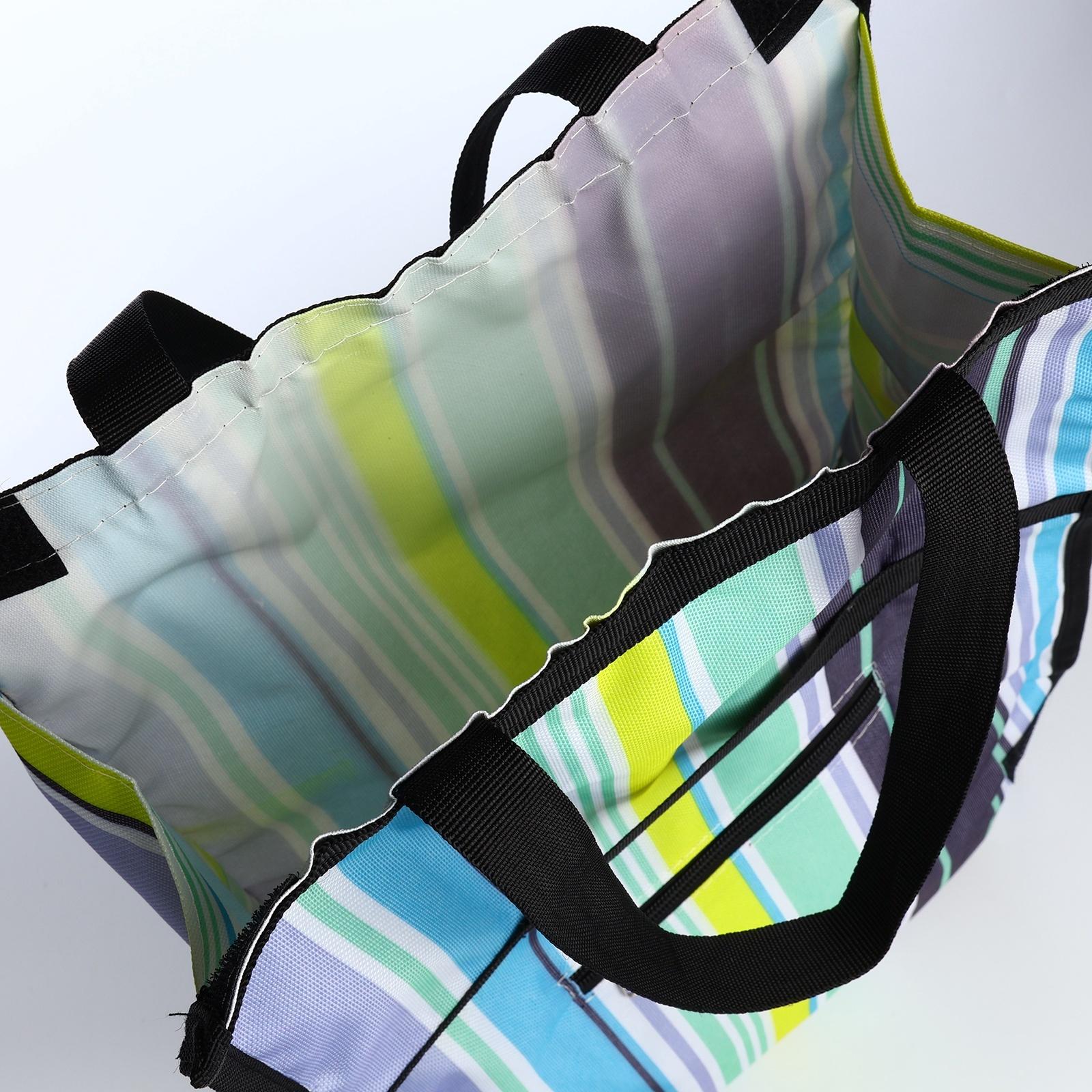 Сумка хозяйственная складная на липучке, 2 колеса, наружный карман, цвет разноцветный