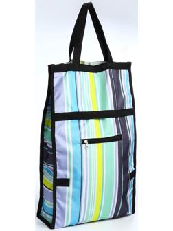 Сумка хозяйственная складная на липучке, 2 колеса, наружный карман, цвет разноцветный