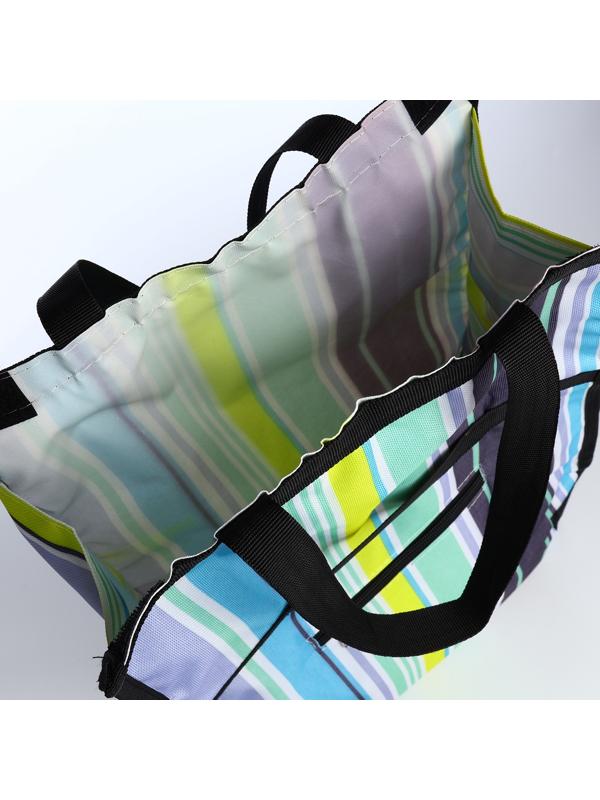 Сумка хозяйственная складная на липучке, 2 колеса, наружный карман, цвет разноцветный