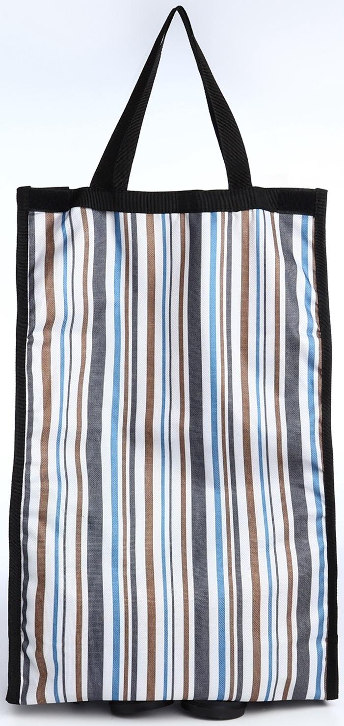 Сумка хозяйственная складная на липучке, 2 колеса, цвет разноцветный