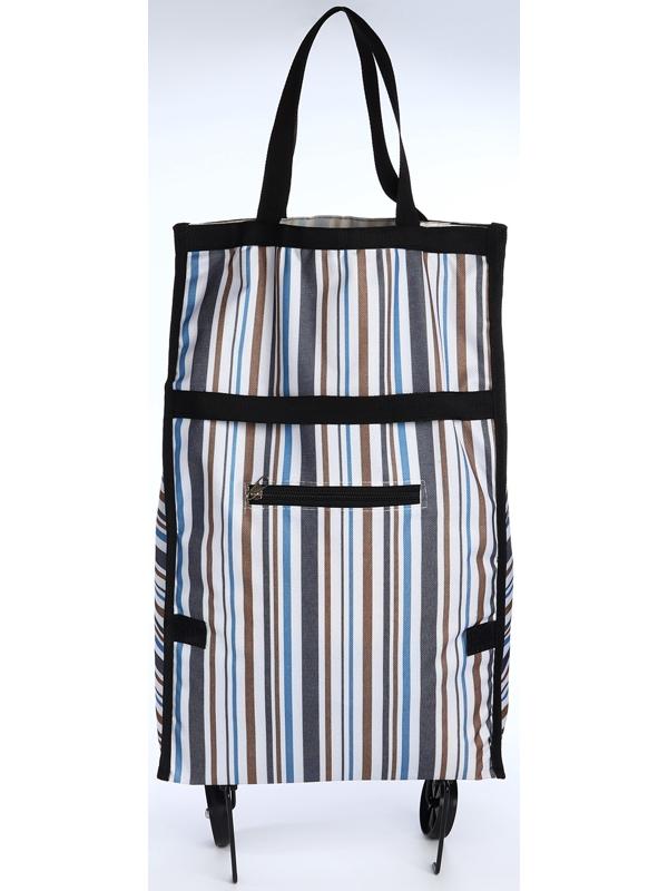 Сумка хозяйственная складная на липучке, 2 колеса, цвет разноцветный