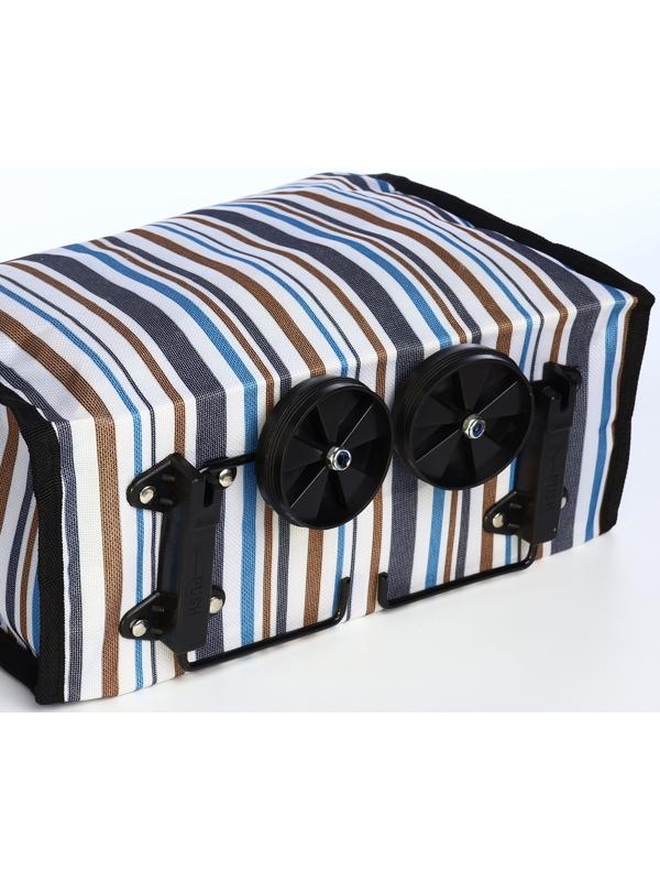 Сумка хозяйственная складная на липучке, 2 колеса, цвет разноцветный