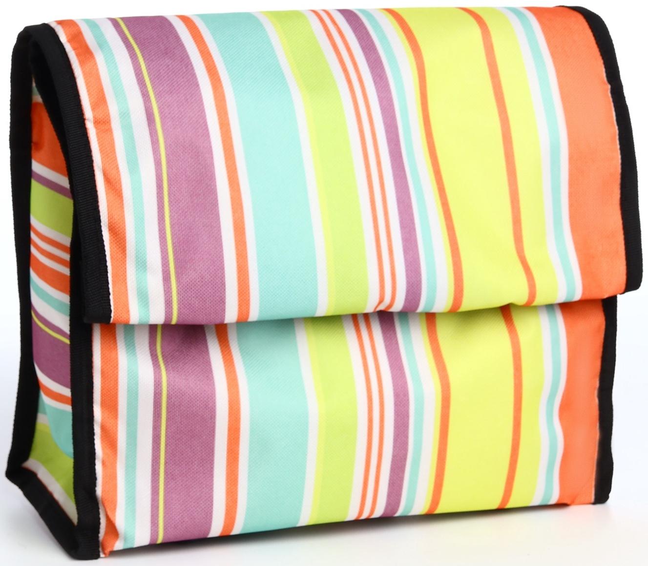 Сумка хозяйственная складная на липучке, 2 колеса, наружный карман, цвет разноцветный