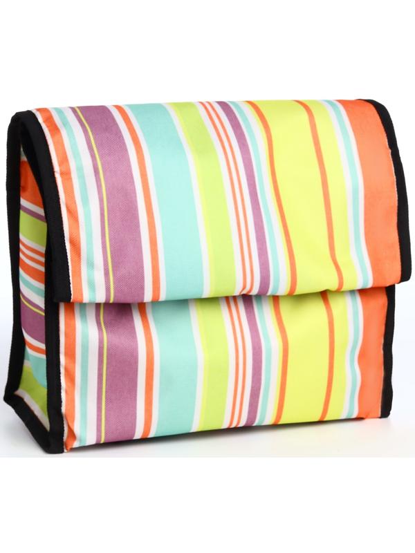 Сумка хозяйственная складная на липучке, 2 колеса, наружный карман, цвет разноцветный