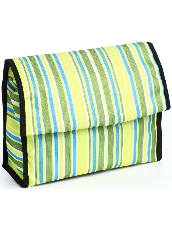 Сумка хозяйственная складная на липучке, 2 колеса, наружный карман, цвет зелёный