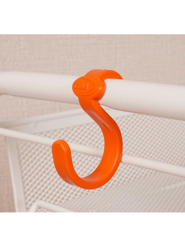 Этажерка на колёсиках «Ладья», 4х ярусная , 44×17×98,5 см, белая