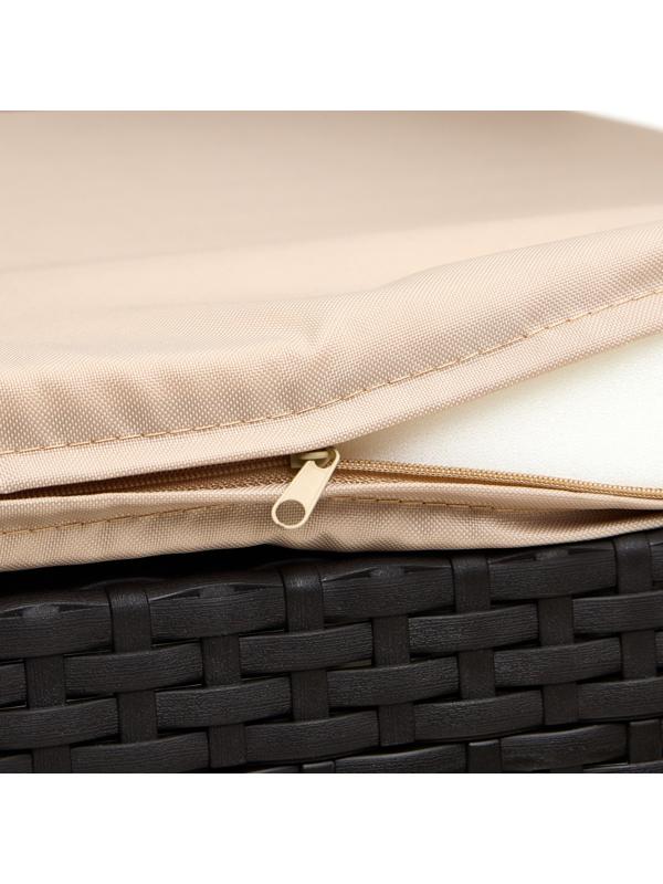 Набор садовой мебели: два кресла и стол, с подушками, мокко