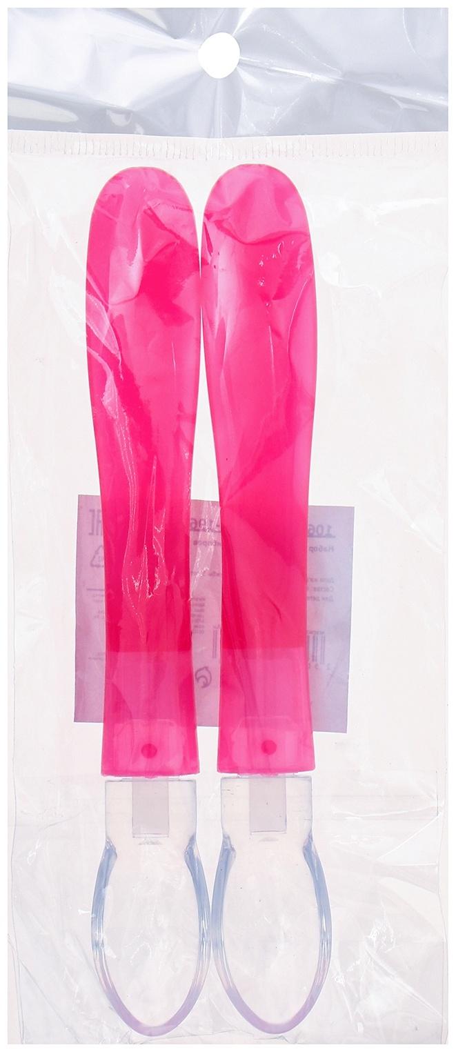 Набор детских силиконовых ложек, цвет розовый