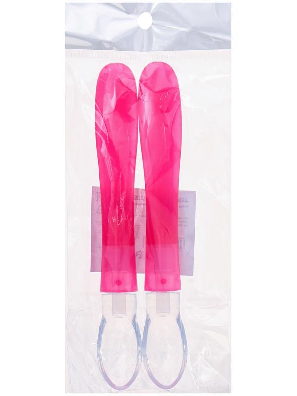 Набор детских силиконовых ложек, цвет розовый