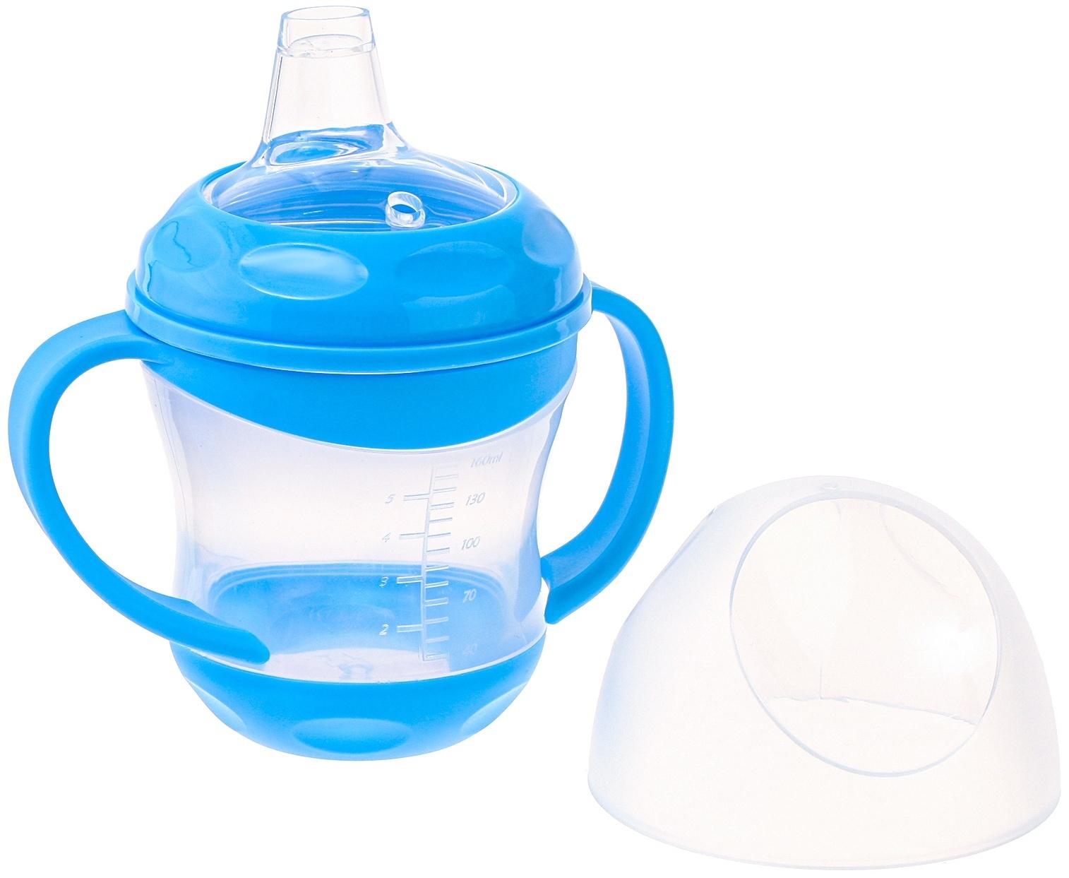 Поильник- непроливайка, антиколиковый, с силиконовым носиком, с ручками, МИКС