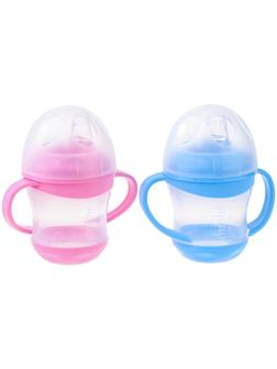 Поильник- непроливайка, антиколиковый, с силиконовым носиком, с ручками, МИКС