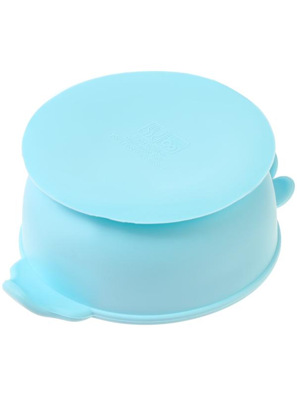 Тарелка детская на присоске с ложкой, силиконовая, МИКС