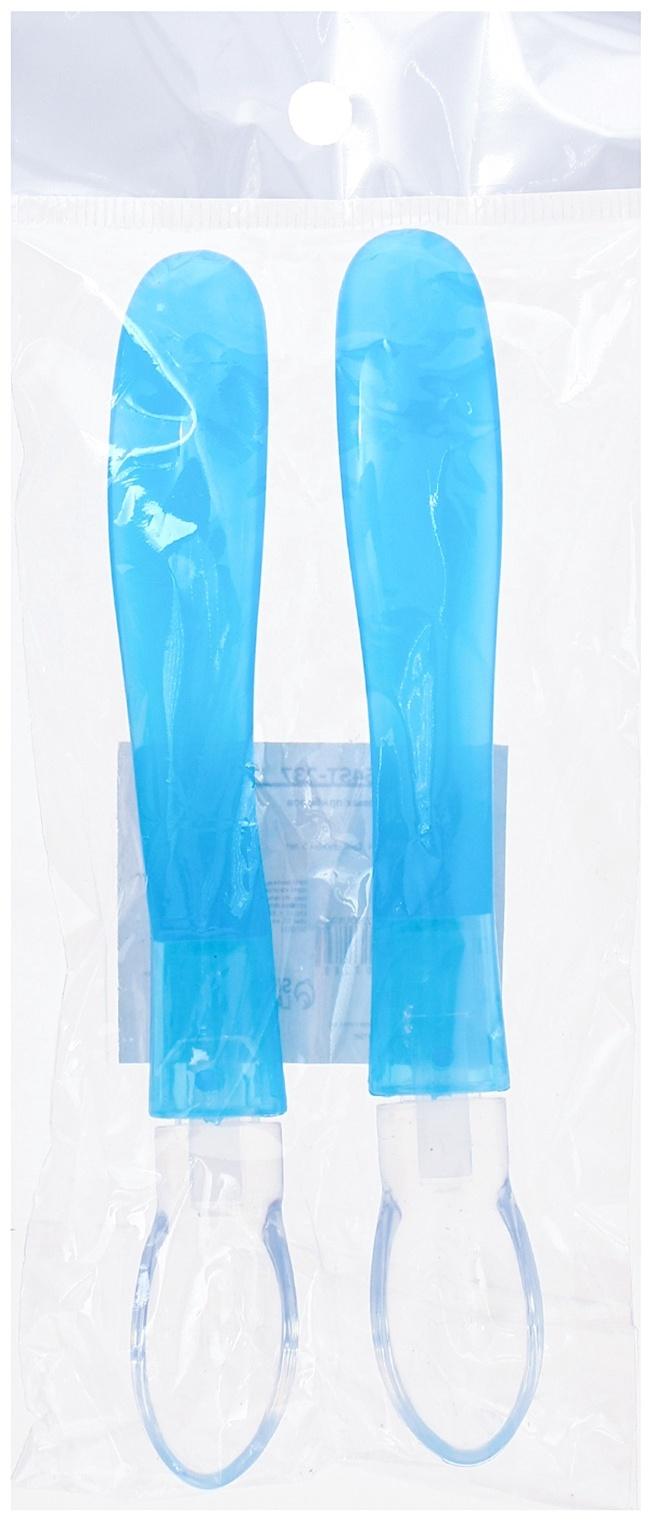 Набор детских силиконовых ложек, цвет голубой