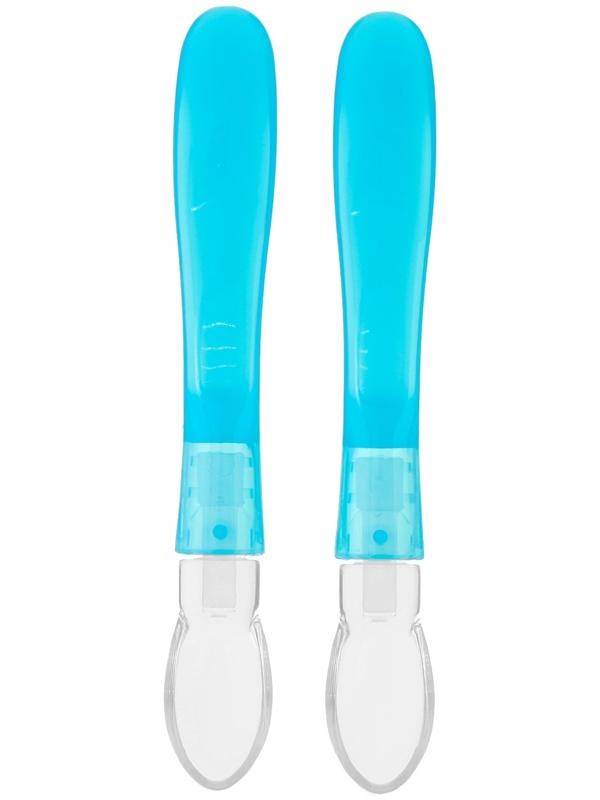Набор детских силиконовых ложек, цвет голубой
