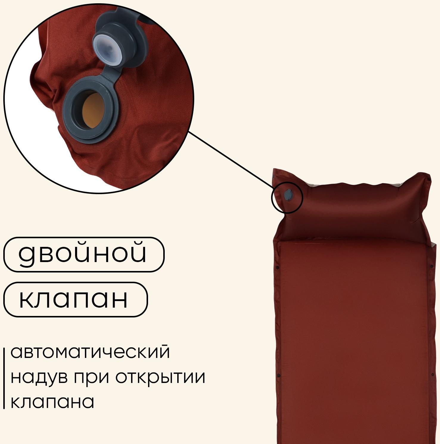 Матрас туристический maclay, 192х67х5 см, самонадувной