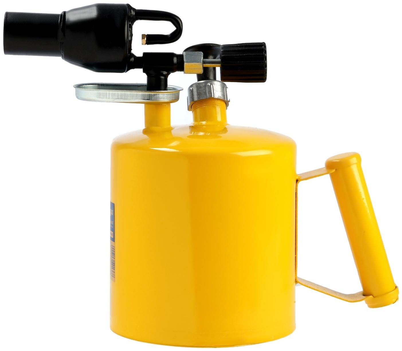 Лампа паяльная ТУНДРА, направленный факел пламени, расход <1.2 л/ч, АИ 92-95, объем 2 л