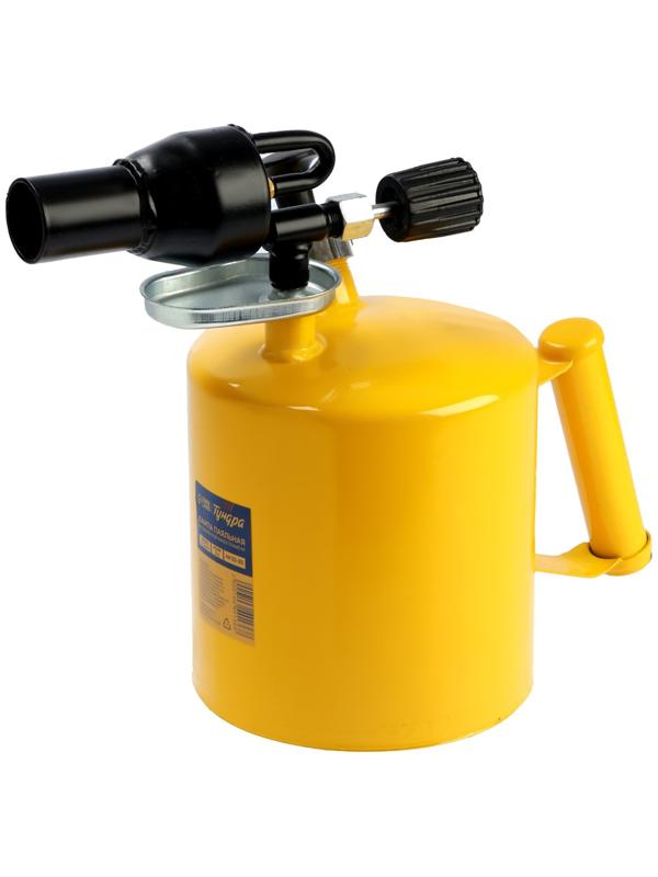 Лампа паяльная ТУНДРА, направленный факел пламени, расход <1.2 л/ч, АИ 92-95, объем 2 л