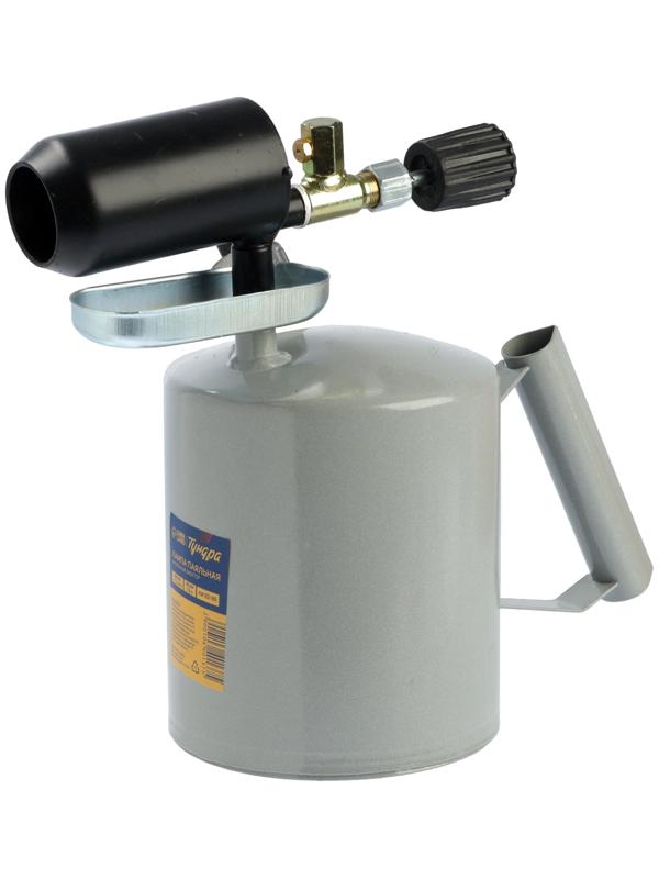 Лампа паяльная ТУНДРА, зауженный эжектор, расход <1.2 л/ч, АИ 92-95, объем 1.5 л