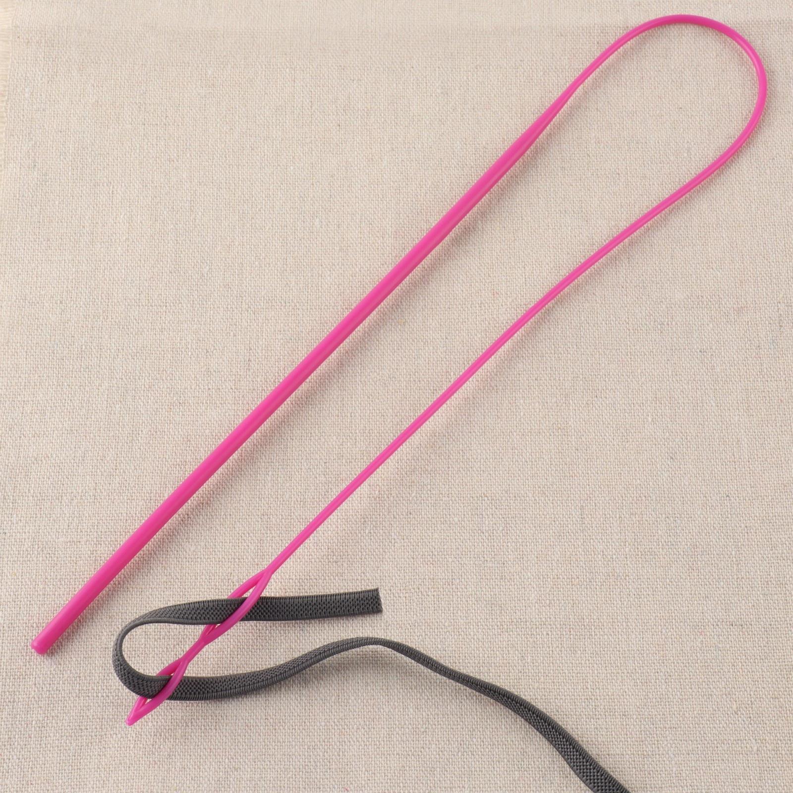 Спица гибкая для продевания резинки / тесьмы / шнура, 58 см, розовая