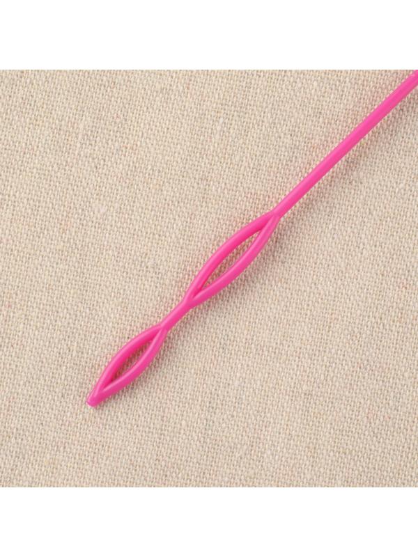 Спица гибкая для продевания резинки / тесьмы / шнура, 58 см, розовая