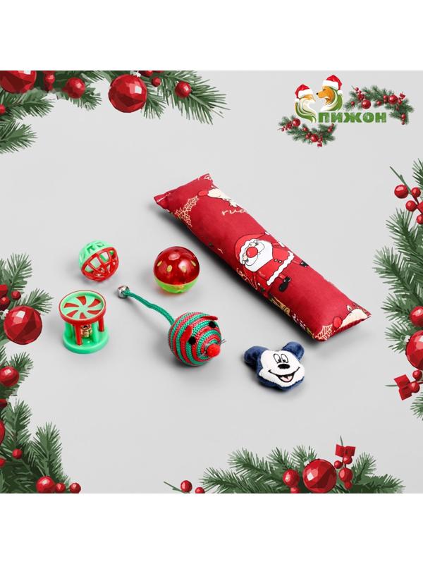 Новогодний набор игрушек для кошек