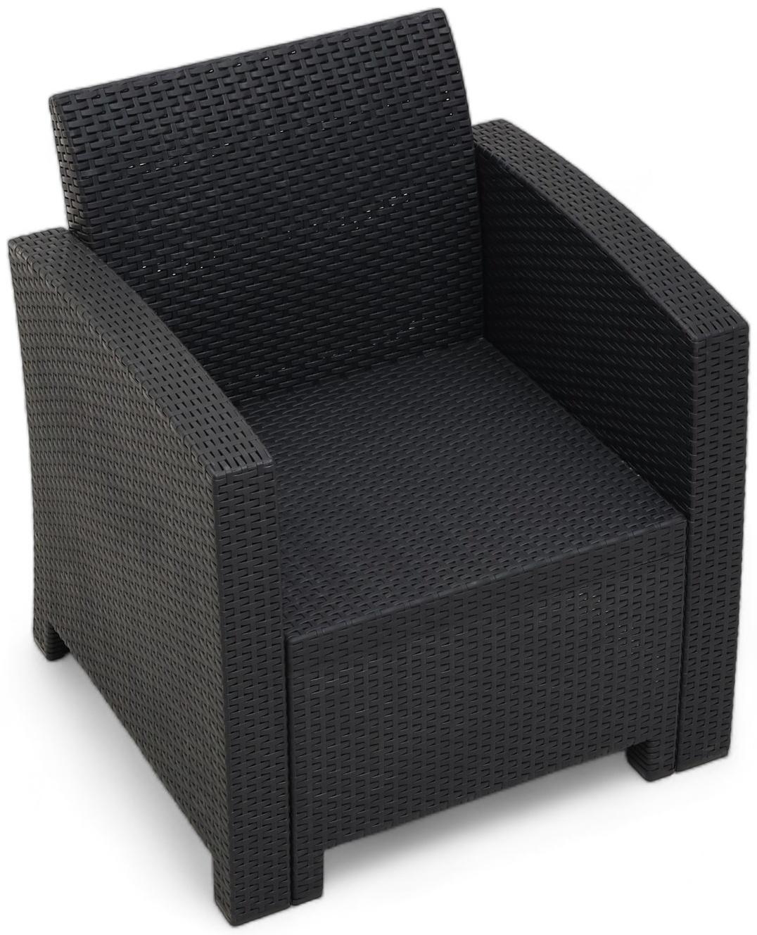 Набор садовой мебели Бора: 2 кресла + стол, антрацит