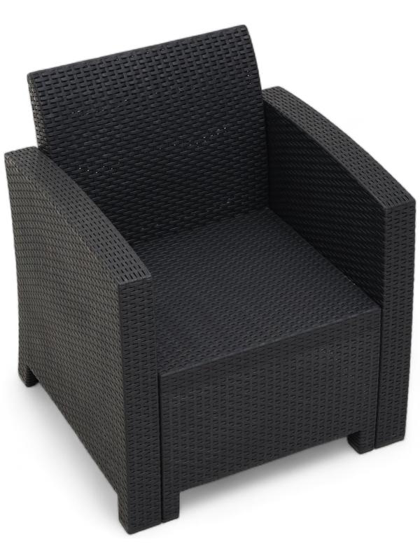 Набор садовой мебели Бора: 2 кресла + стол, антрацит