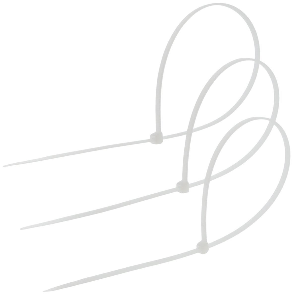 Хомут нейлоновый для стяжки, ТУНДРА, 4.8×400 мм, белый, 25 шт.