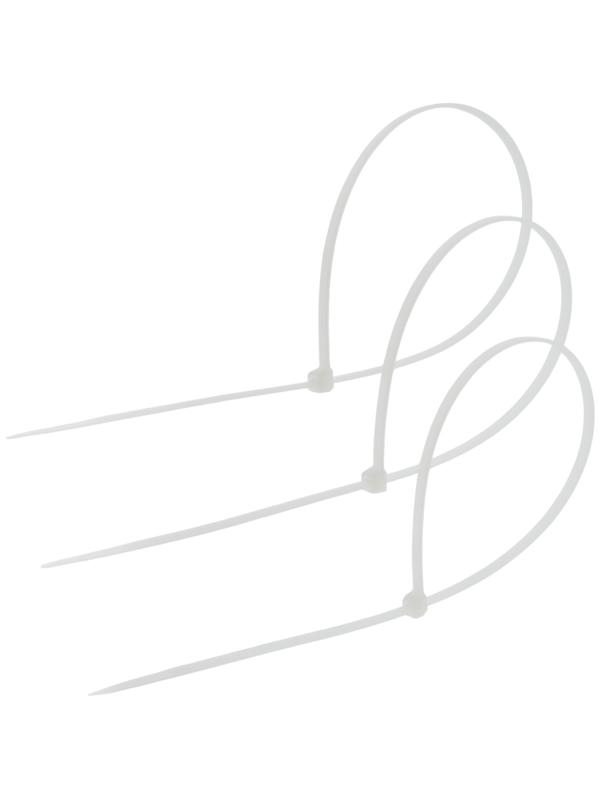 Хомут нейлоновый для стяжки, ТУНДРА, 4.8×400 мм, белый, 25 шт.