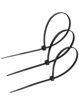 Хомут нейлоновый для стяжки, ТУНДРА, 3.6×200 мм, черный, 25 шт.
