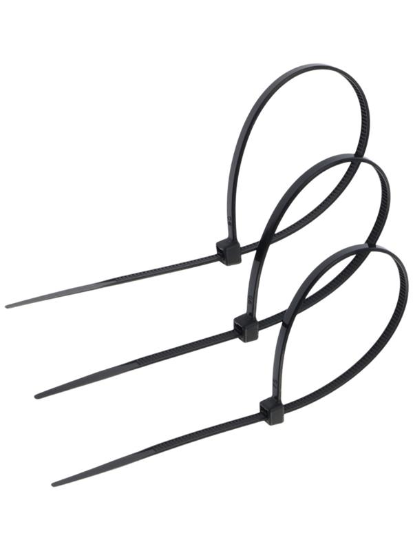 Хомут нейлоновый для стяжки, ТУНДРА, 3.6×200 мм, черный, 25 шт.