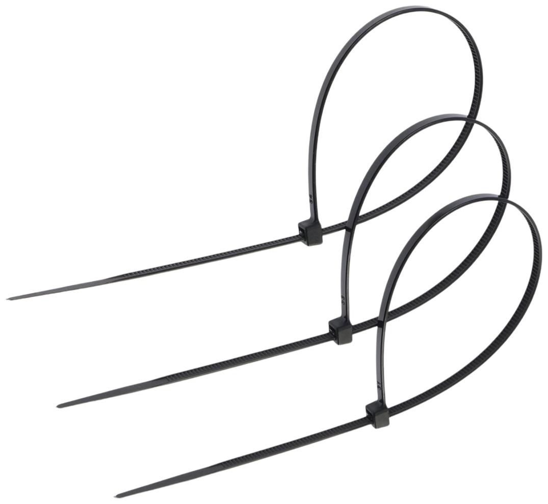 Хомут нейлоновый для стяжки, ТУНДРА, 3.6×250 мм, черный, 25 шт.