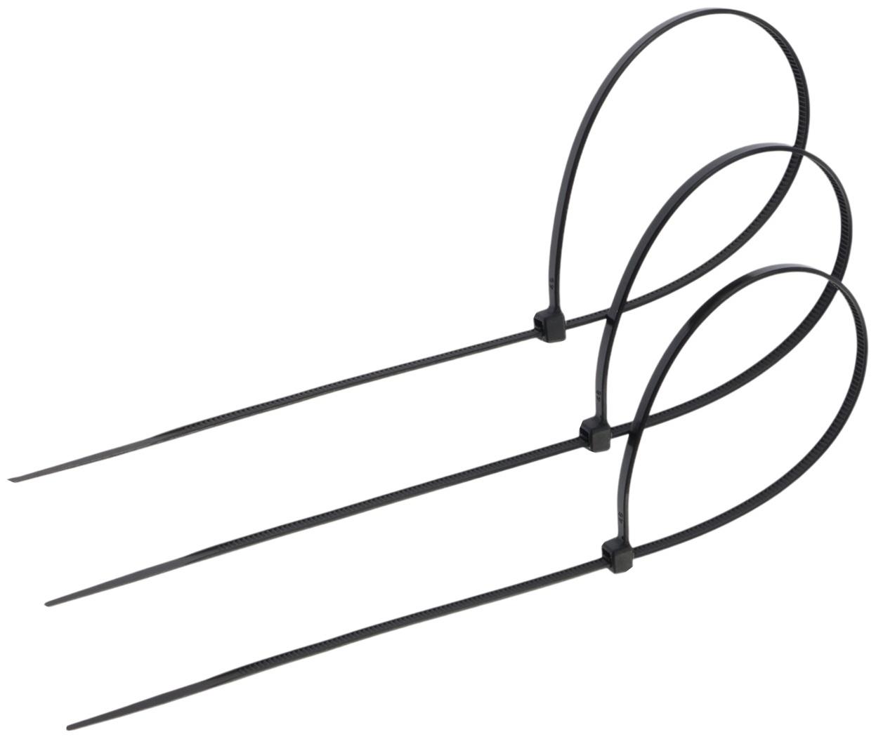 Хомут нейлоновый для стяжки, ТУНДРА, 3.6×300 мм, черный, 25 шт.