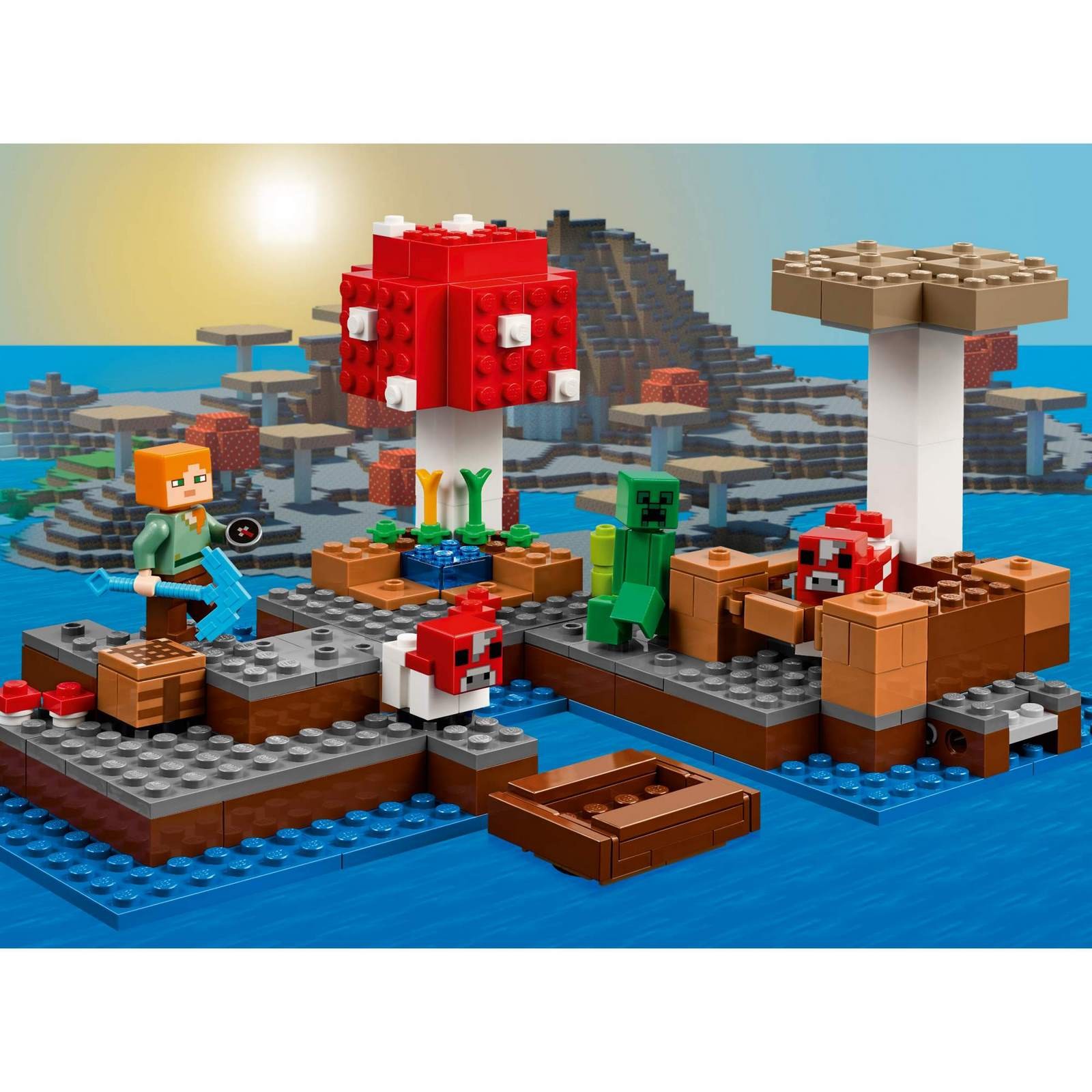 Конструктор Decool «Грибной остров» 824 (Minecraft 21129) / 252 детали