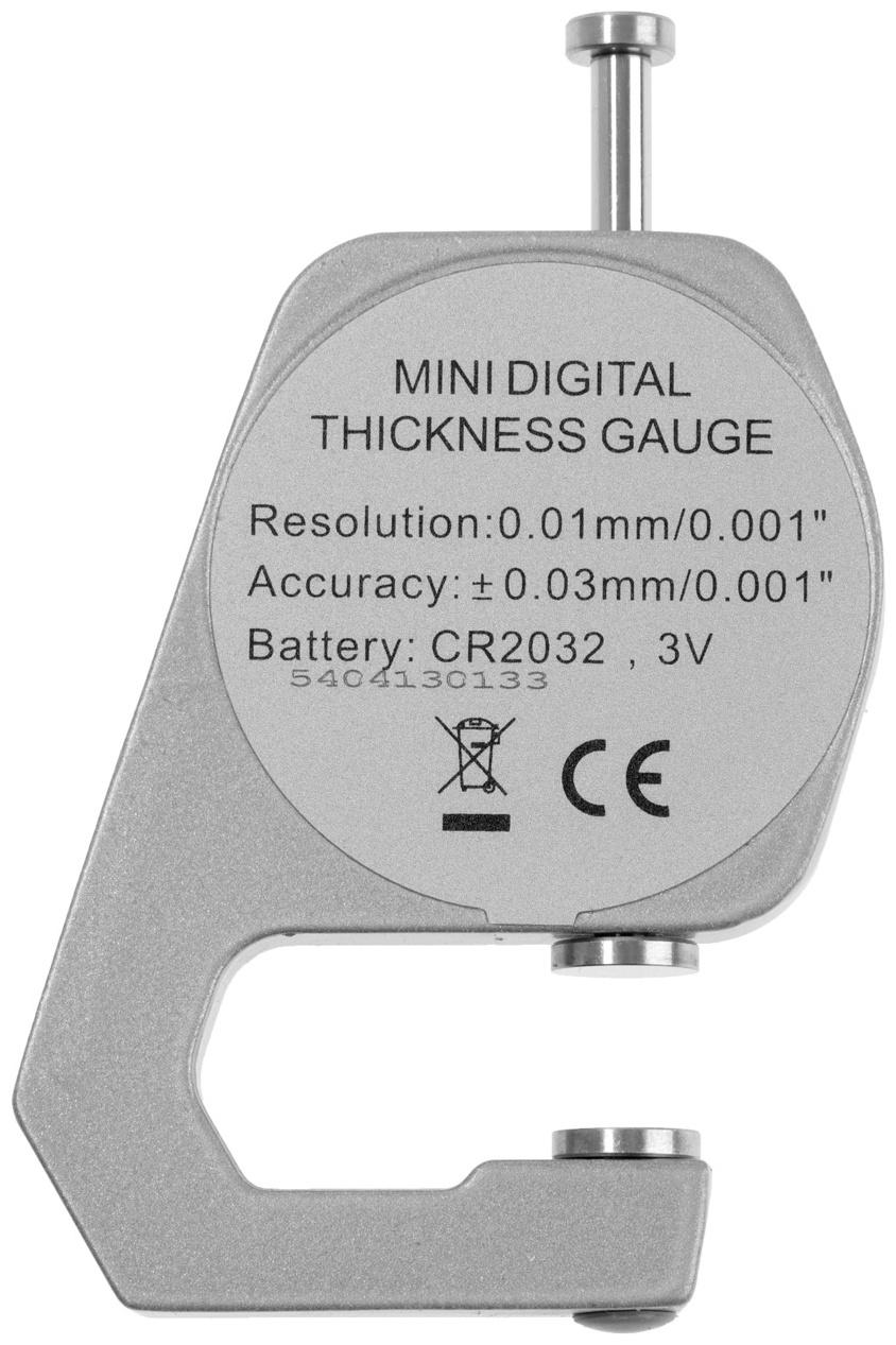 Толщиномер электронный ТУНДРА, металлический, диапазон 0-10 мм, точность 0.01 мм