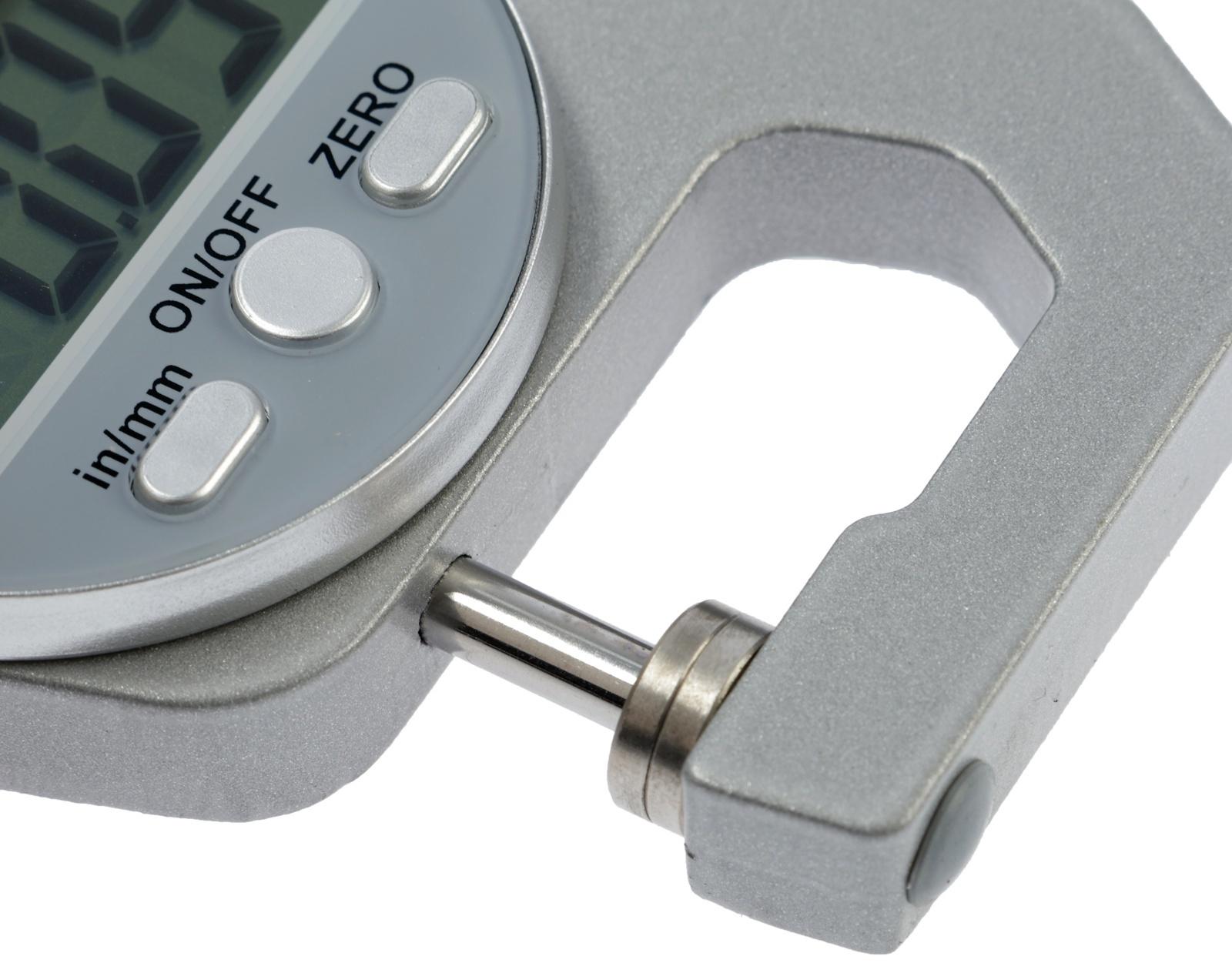 Толщиномер электронный ТУНДРА, металлический, диапазон 0-10 мм, точность 0.01 мм