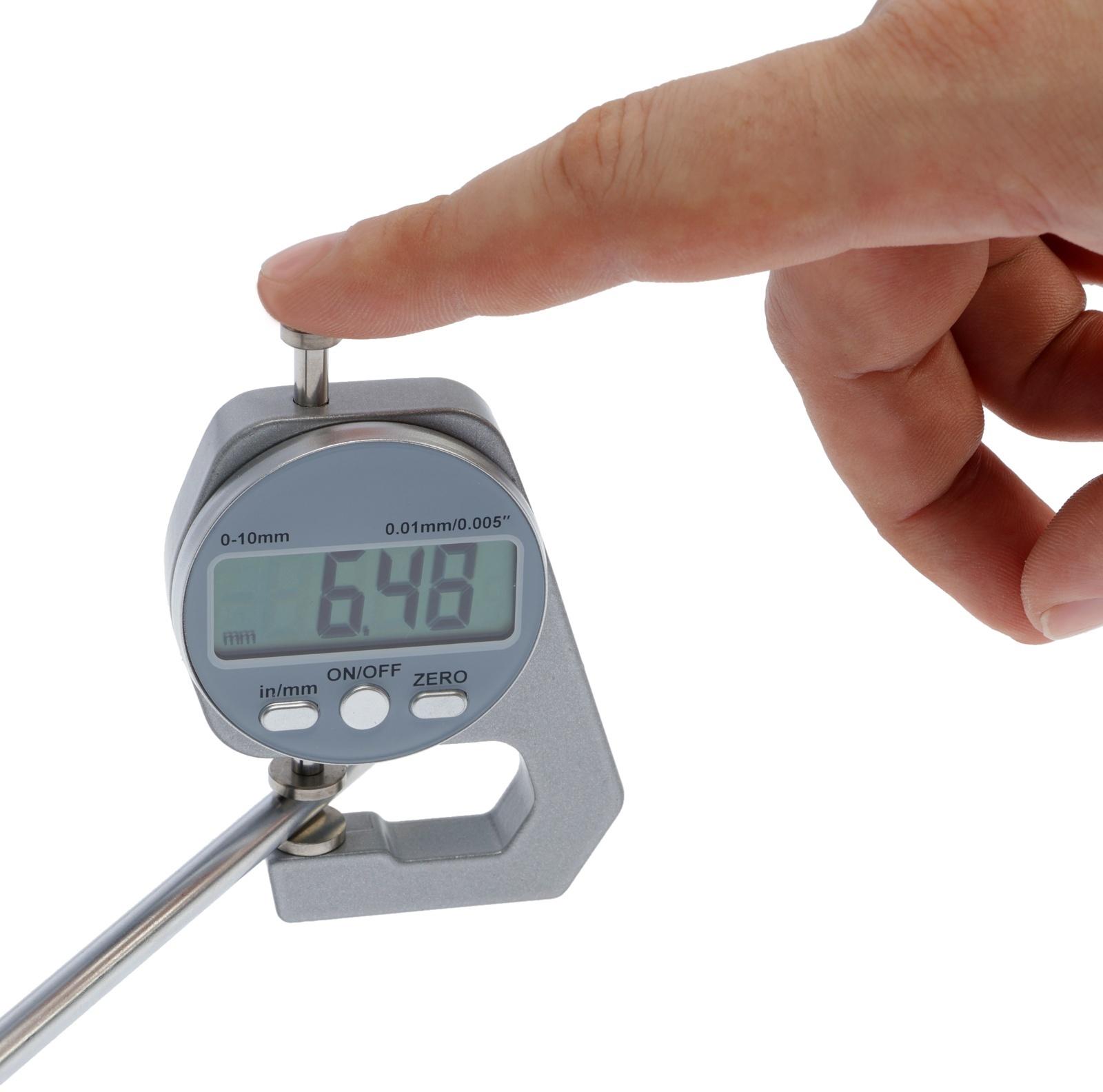 Толщиномер электронный ТУНДРА, металлический, диапазон 0-10 мм, точность 0.01 мм