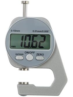 Толщиномер электронный ТУНДРА, металлический, диапазон 0-10 мм, точность 0.01 мм