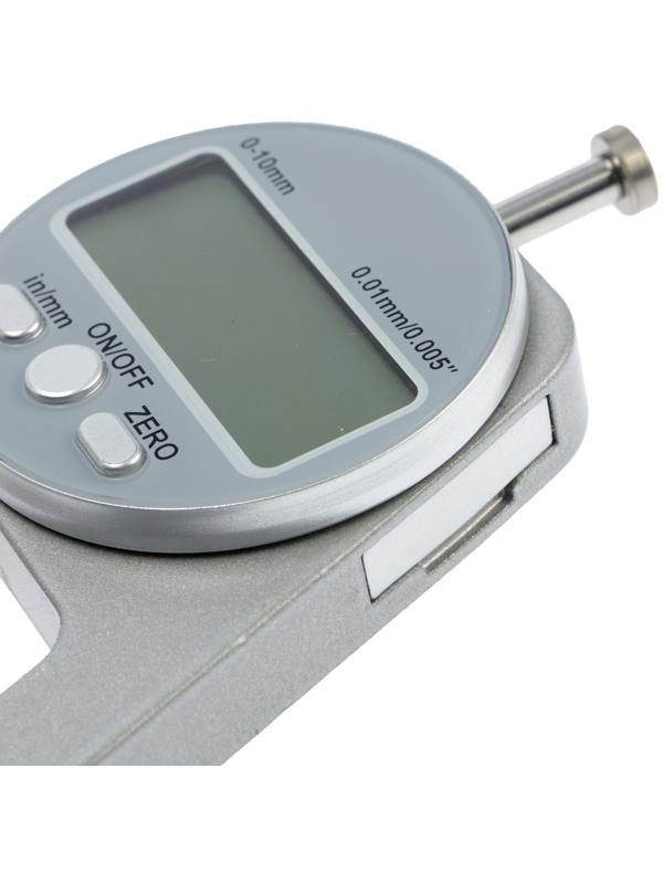 Толщиномер электронный ТУНДРА, металлический, диапазон 0-10 мм, точность 0.01 мм