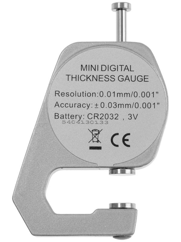 Толщиномер электронный ТУНДРА, металлический, диапазон 0-10 мм, точность 0.01 мм