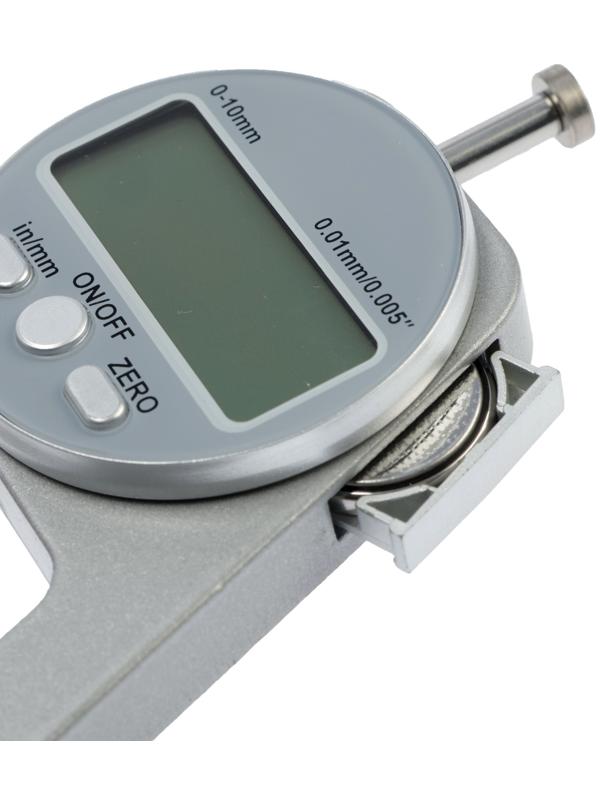 Толщиномер электронный ТУНДРА, металлический, диапазон 0-10 мм, точность 0.01 мм