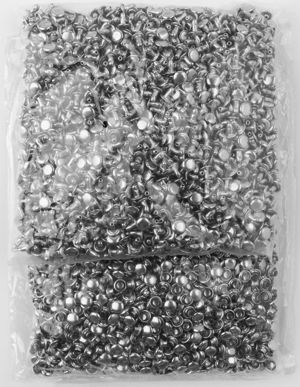 Хольнитен-заклёпка, двусторонний, d=6 мм, h=6 мм, цвет серебряный