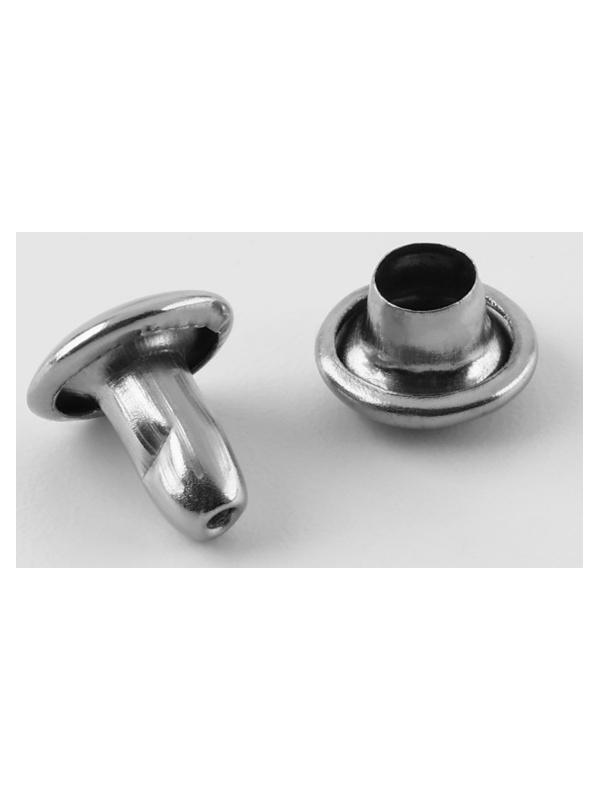 Хольнитен-заклёпка, двусторонний, d=6 мм, h=6 мм, цвет серебряный