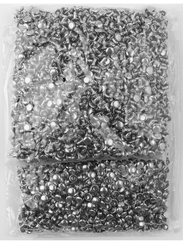 Хольнитен-заклёпка, двусторонний, d=6 мм, h=6 мм, цвет серебряный