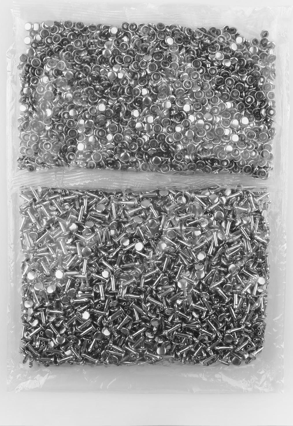 Хольнитен-заклёпка, двусторонний, d=6 мм, h=10 мм, цвет серебряный