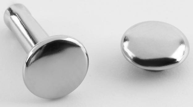 Хольнитен-заклёпка, двусторонний, d=6 мм, h=10 мм, цвет серебряный