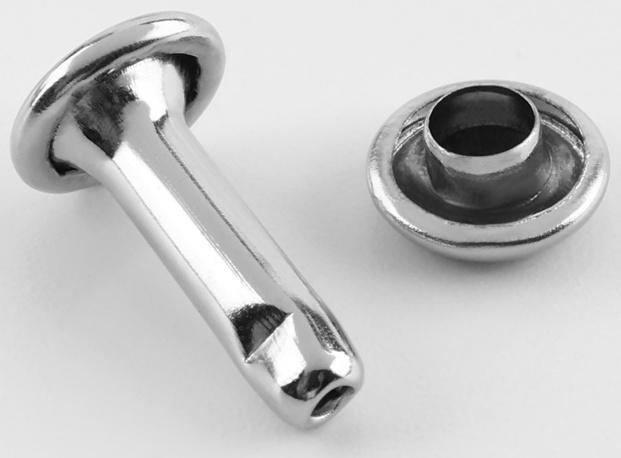 Хольнитен-заклёпка, двусторонний, d=6 мм, h=10 мм, цвет серебряный