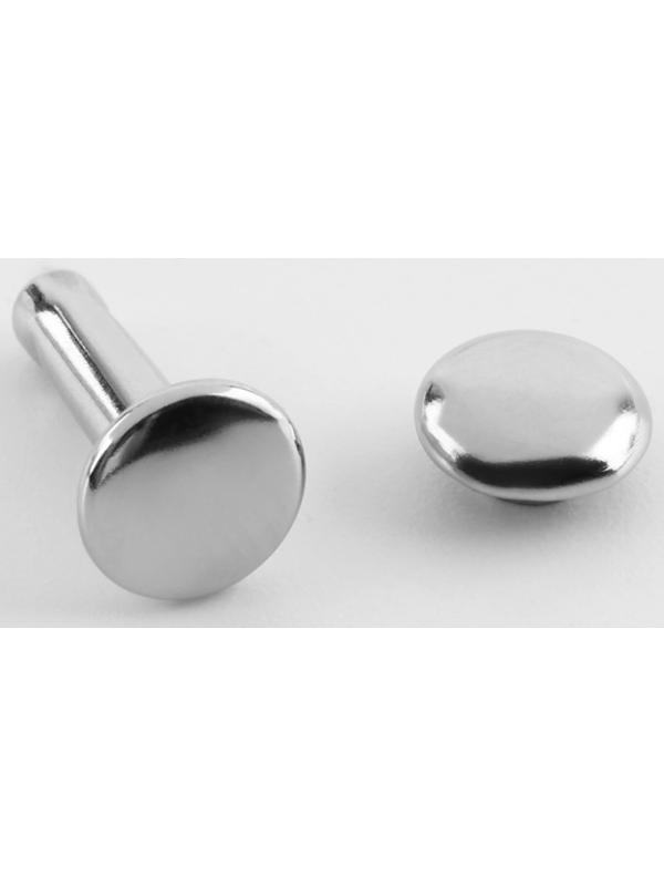 Хольнитен-заклёпка, двусторонний, d=6 мм, h=10 мм, цвет серебряный