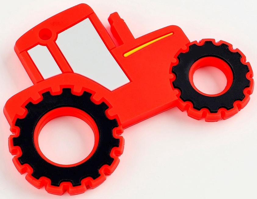 Прорезыватель силиконовый для зубов «Трактор», цвет красный